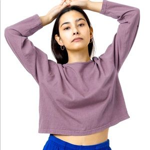 Los Angeles Apparel jersey crop top 🌈 mauve cropped heavy weight boxy tee S